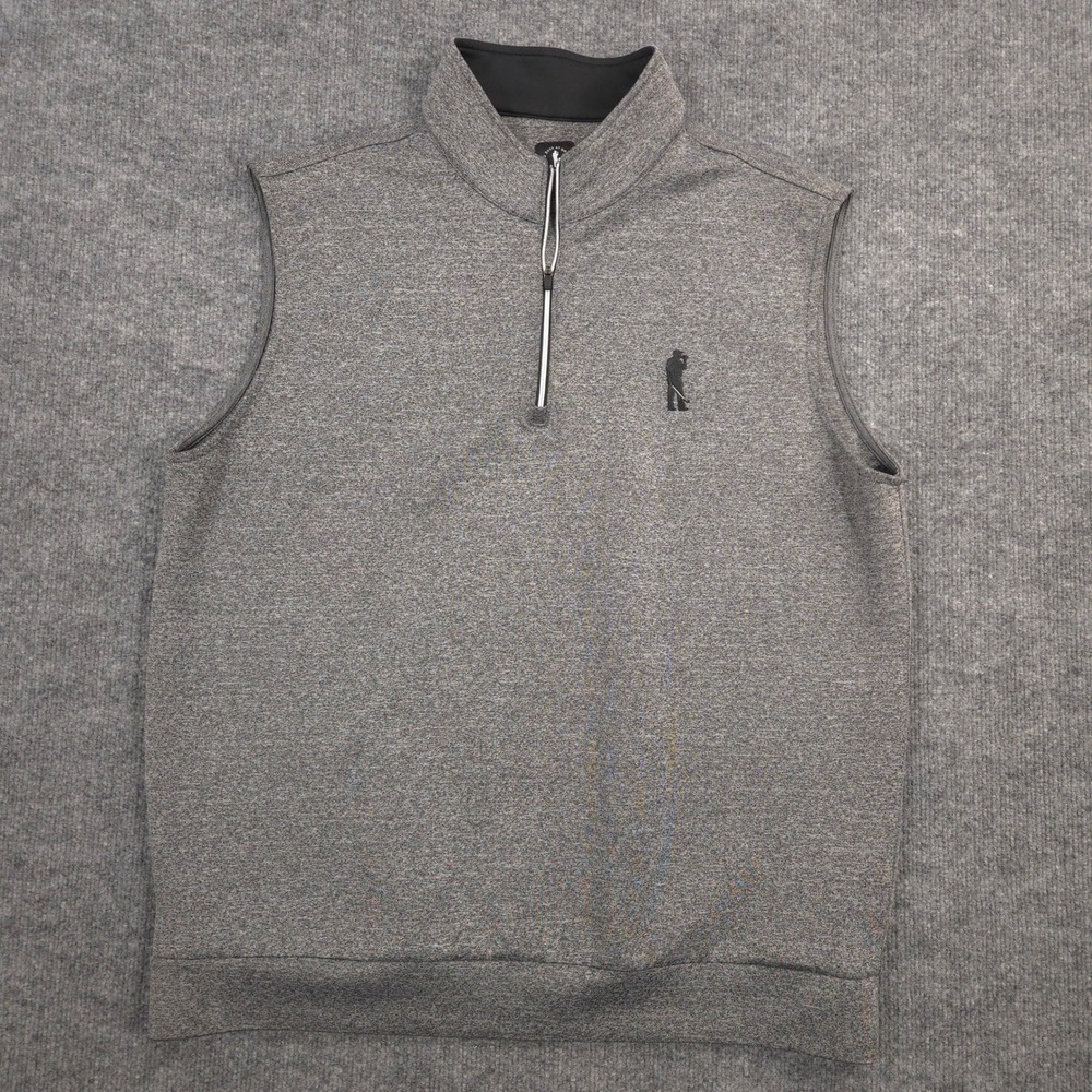 U Suck At Golf Vest Mens XL Gray Heather Performance Jersey 1/4 Zip Pullover